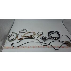 Boho Jewelry Lot 8pc Rhodonite Stone Star Pendants Studded Beaded Bracelets